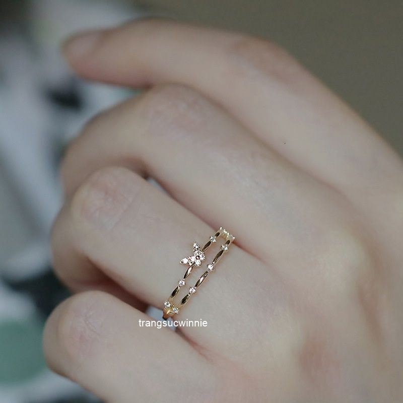 Nhẫn Bạc S925 Bướm 2 vòng