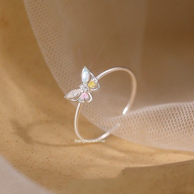 Nhẫn Bạc S925 Bướm pastel
