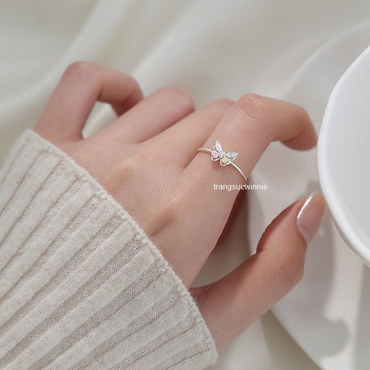Nhẫn Bạc S925 Bướm pastel