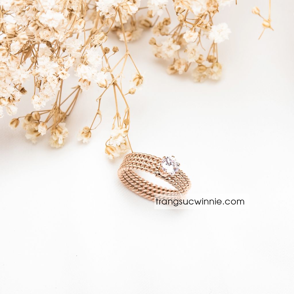 Nhẫn titan Diamond Twist