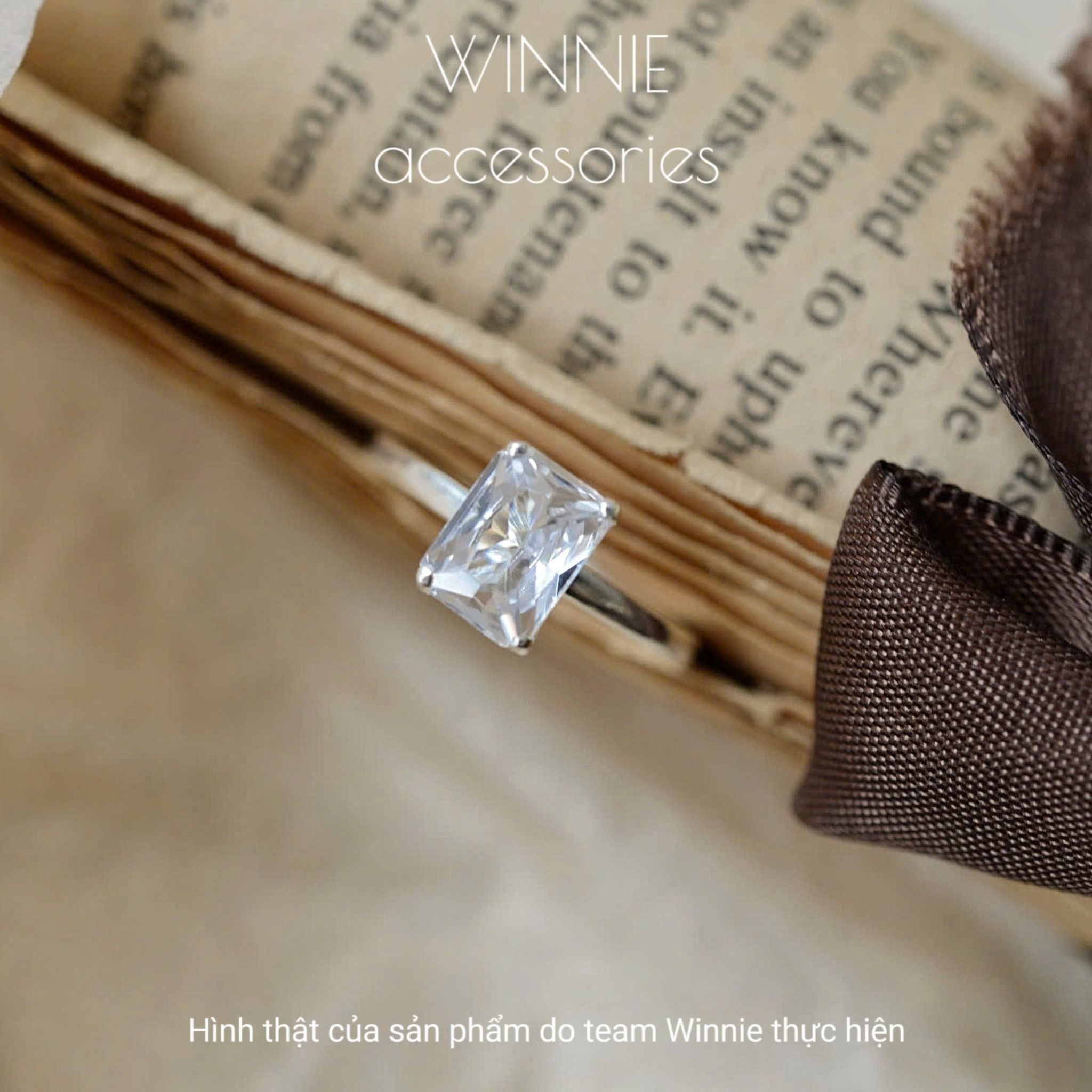 Nhẫn bạc S925 Emerald Cut