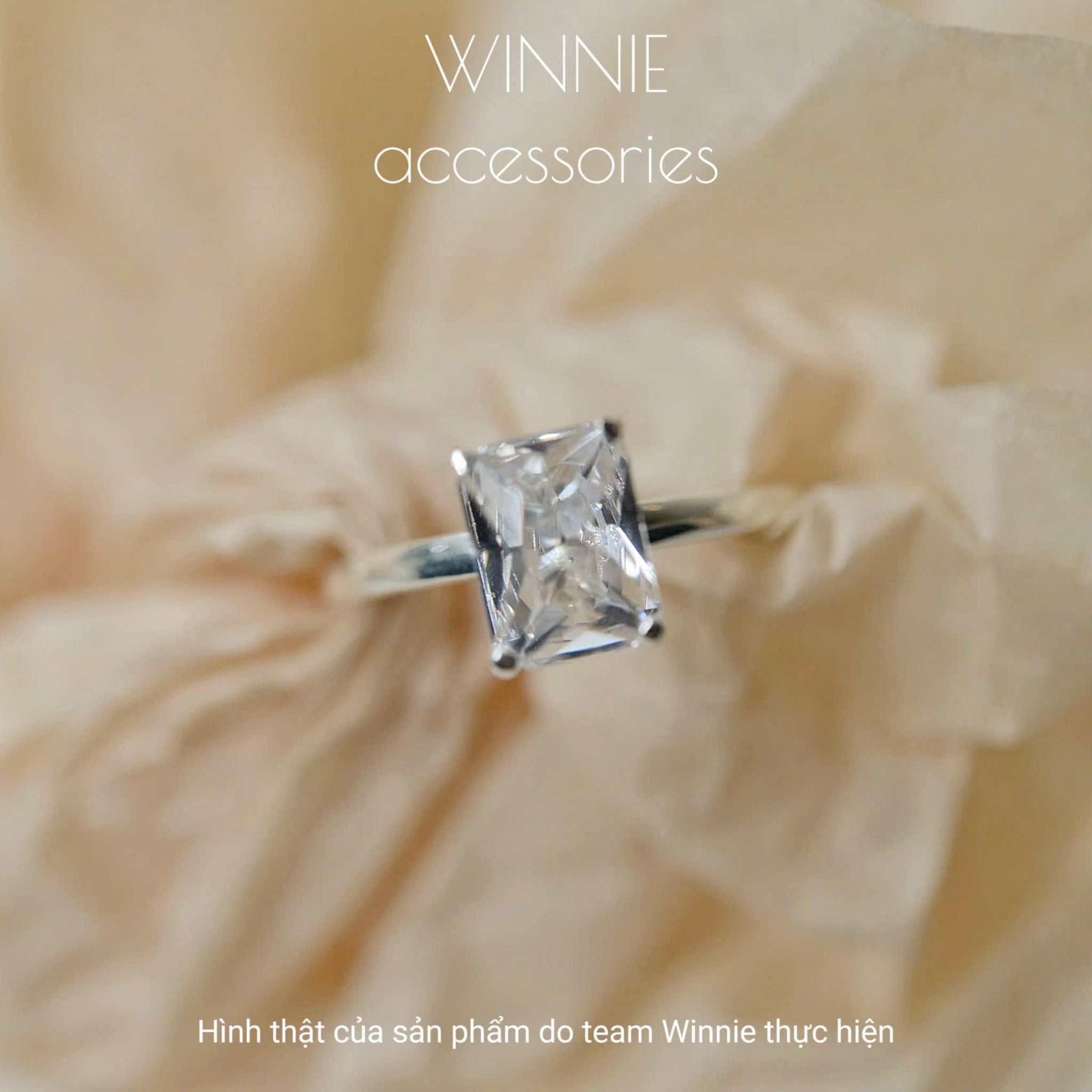 Nhẫn bạc S925 Emerald Cut