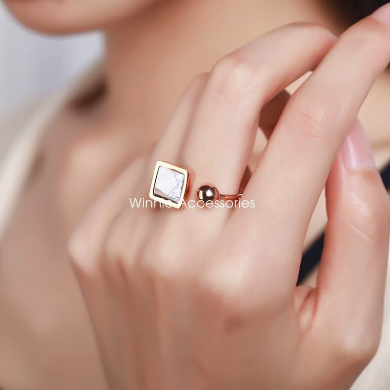 Nhẫn titan marble