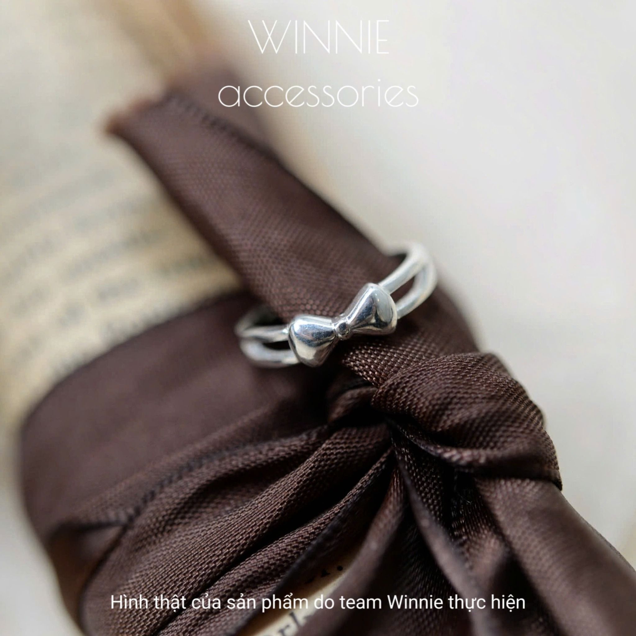 Nhẫn bạc S925 Mini nơ
