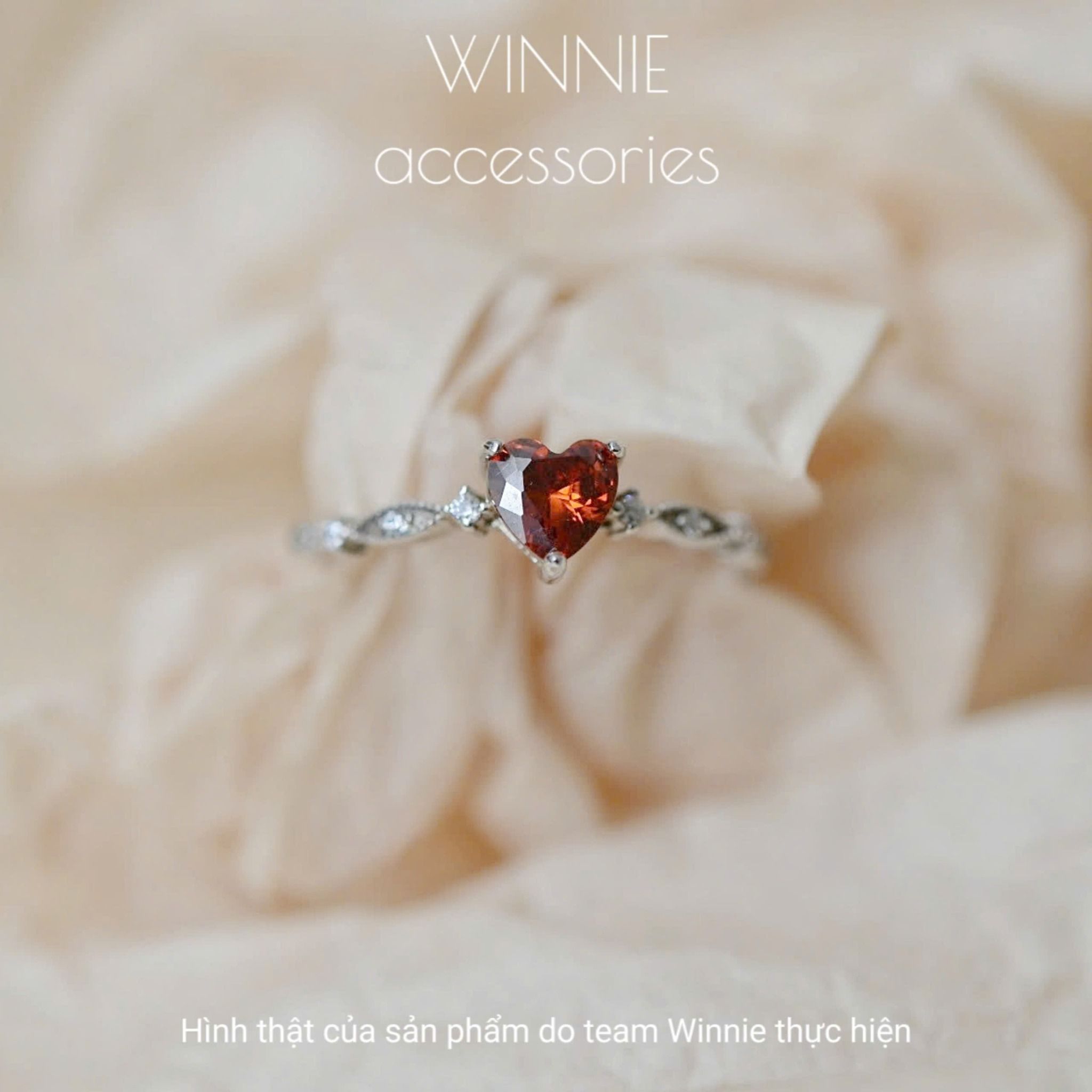 Nhẫn Bạc S925 Ruby heart