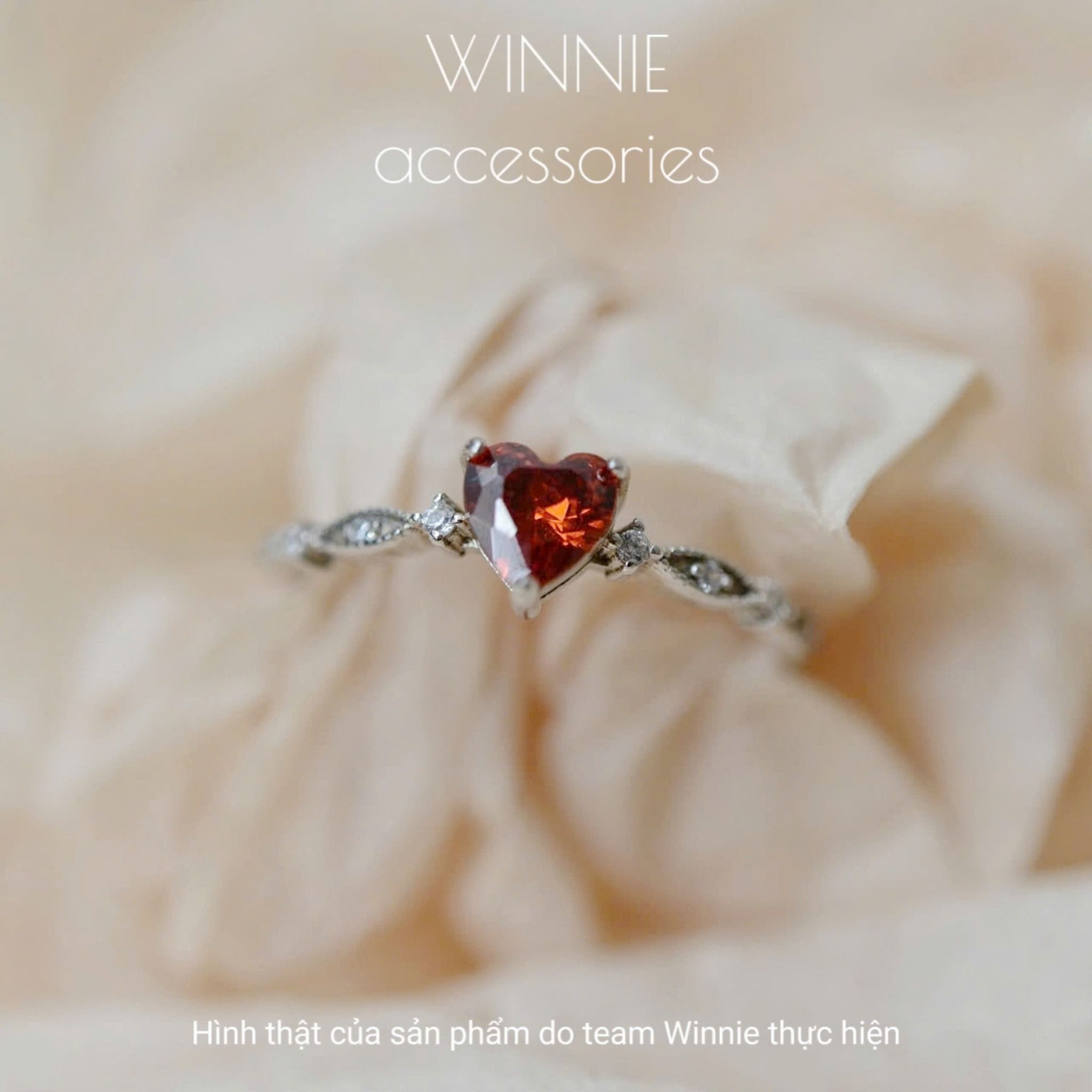 Nhẫn Bạc S925 Ruby heart