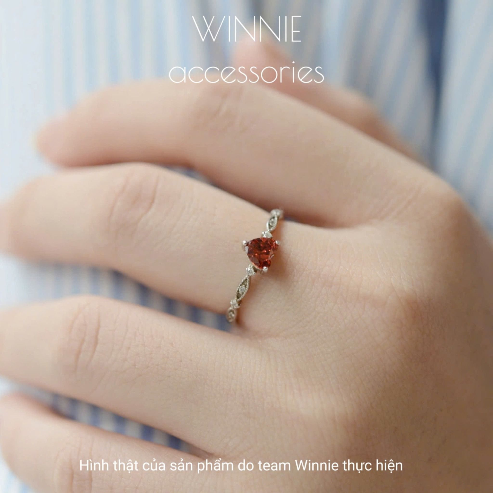 Nhẫn Bạc S925 Ruby heart