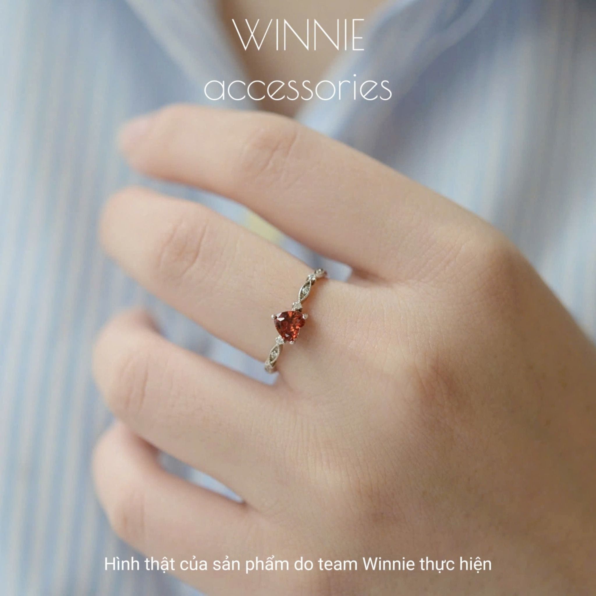 Nhẫn Bạc S925 Ruby heart