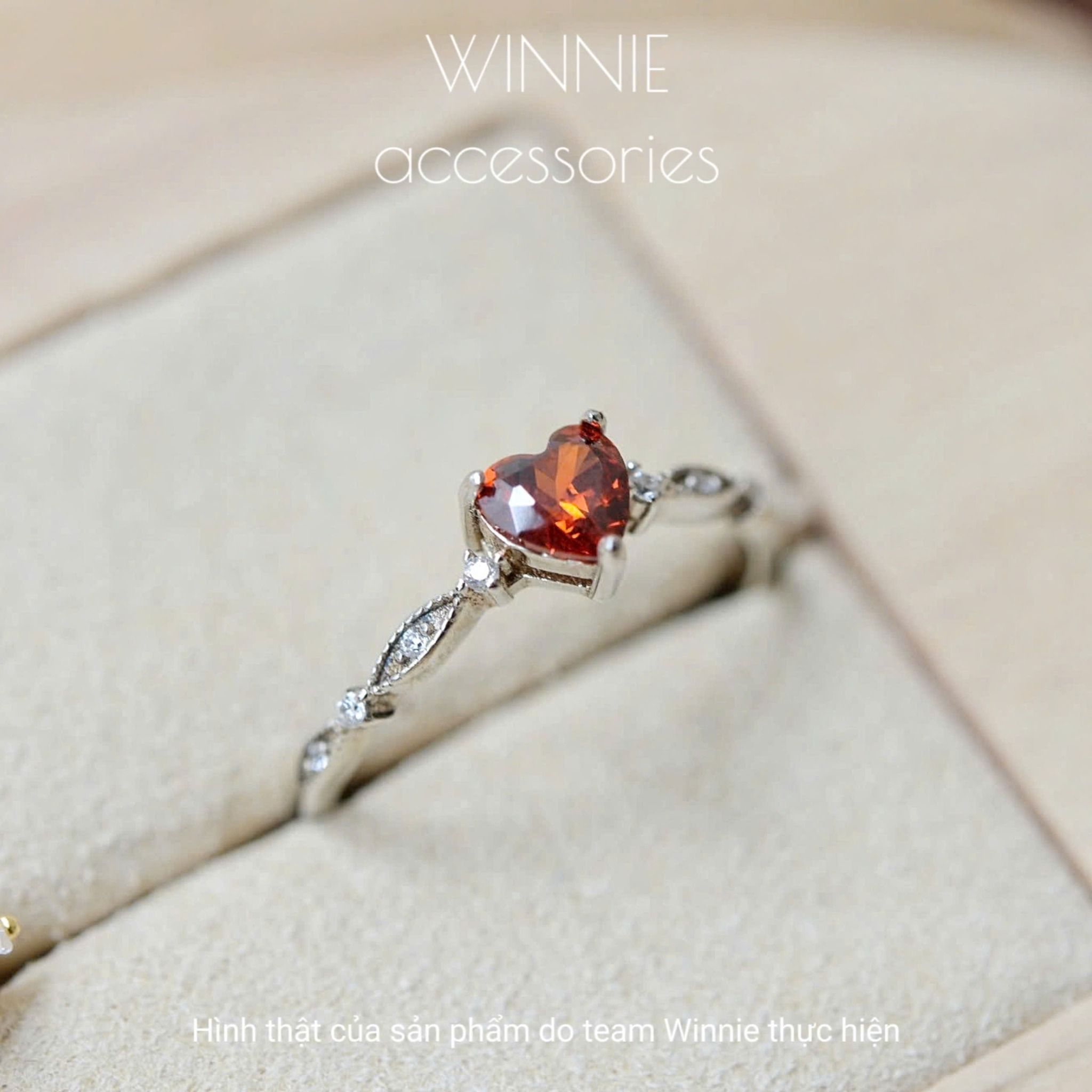Nhẫn Bạc S925 Ruby heart