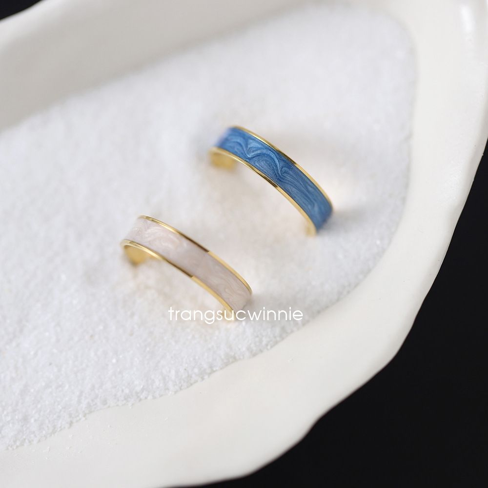 Nhẫn titan Blue Ceramic