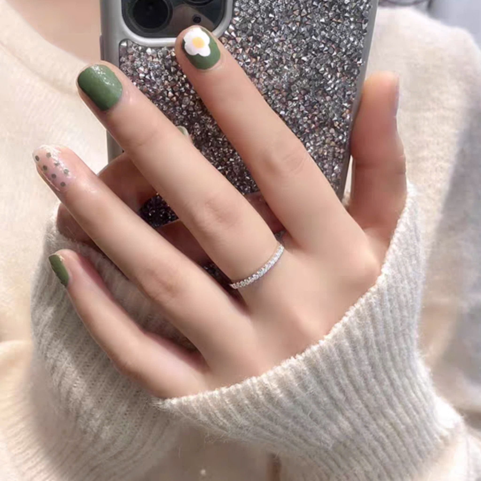 Nhẫn bạc S925 Viền đá mảnh