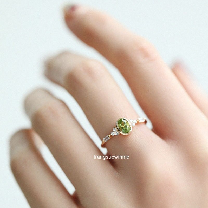 Nhẫn Bạc S925 Peridot Oval