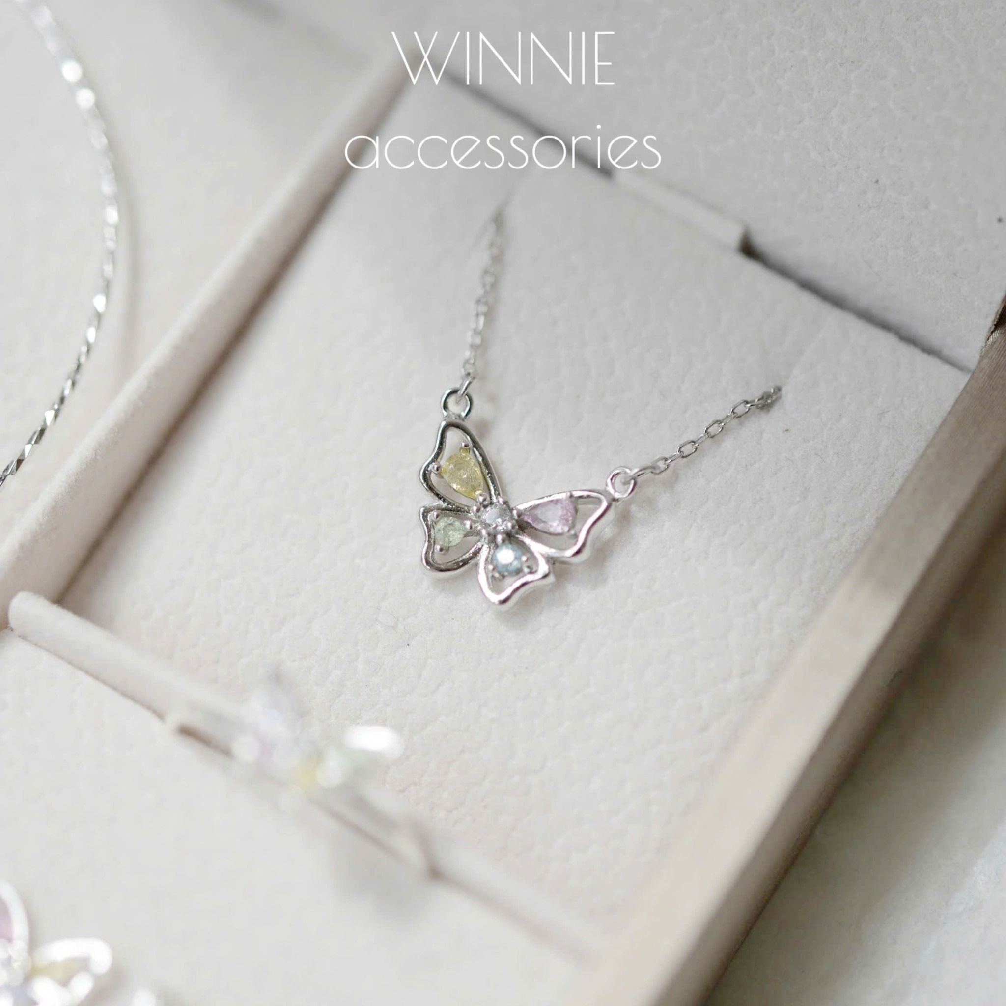 Vòng tay Bạc S925 Kiềng Bướm Pastel
