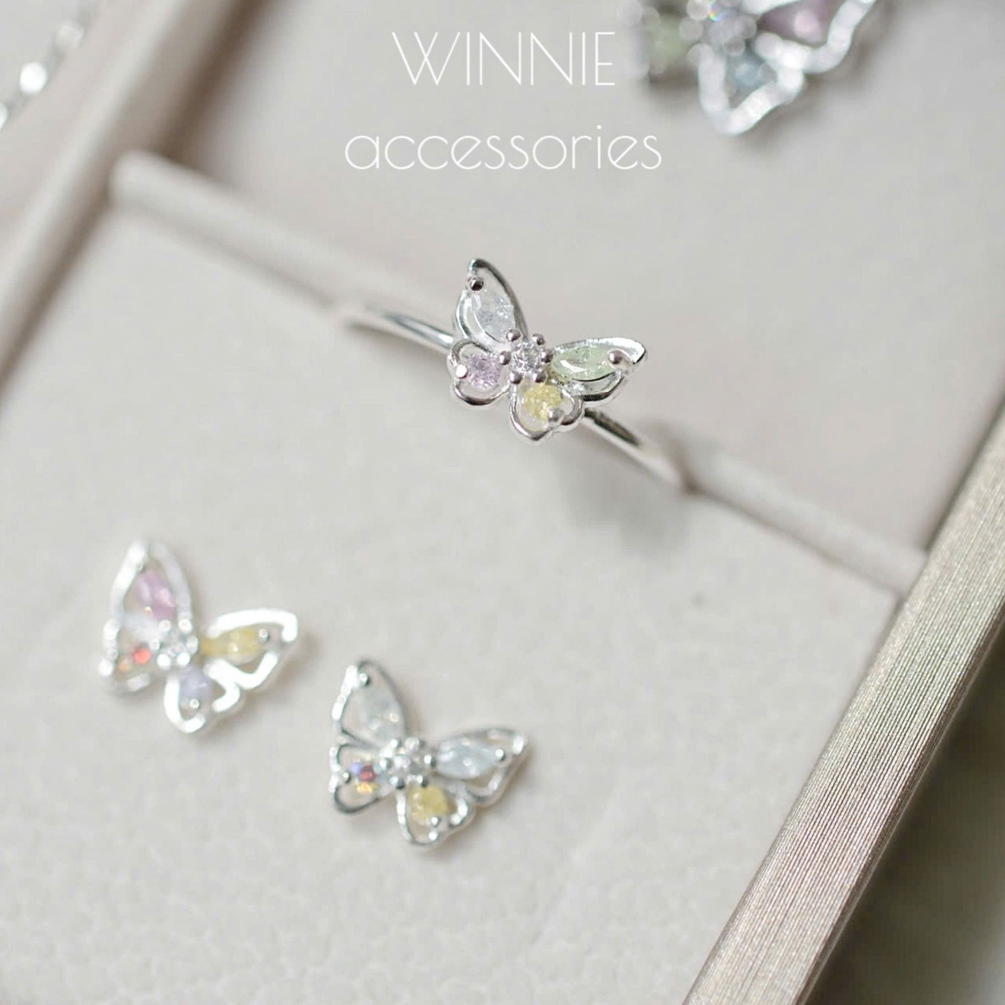 Vòng tay Bạc S925 Kiềng Bướm Pastel