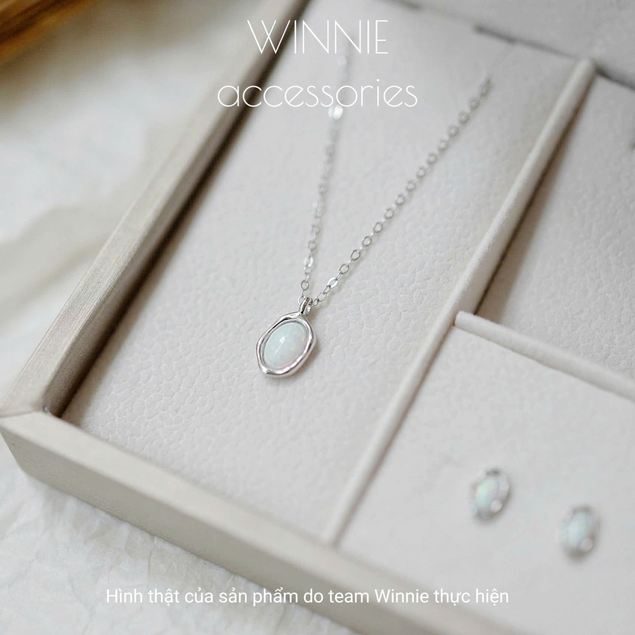 Dây chuyền Bạc S925 Opal trắng