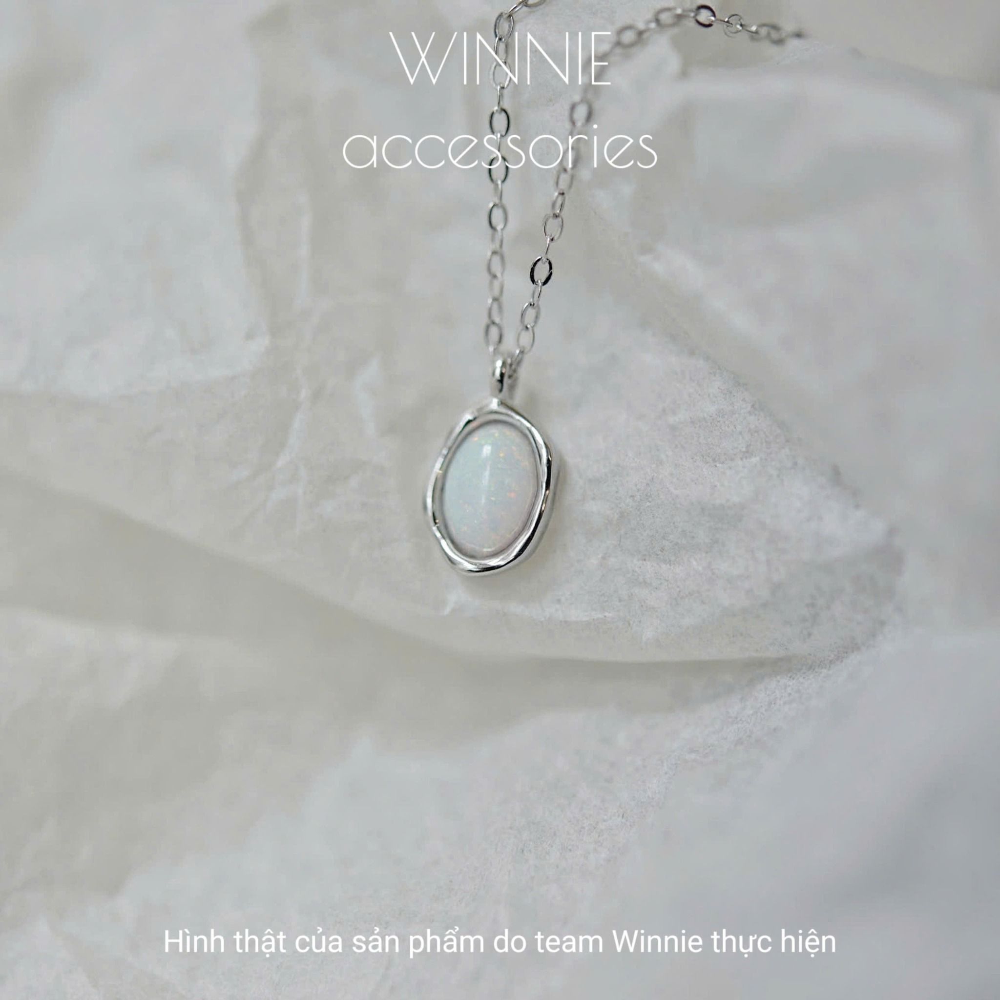 Dây chuyền Bạc S925 Opal trắng