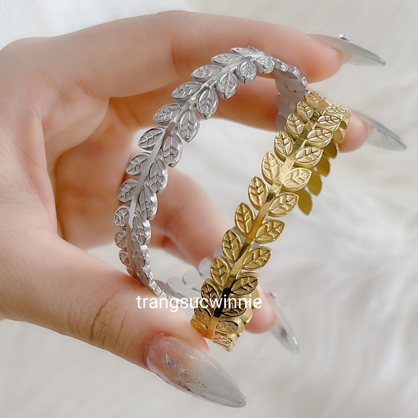 Vòng tay titan Cuff leaf B