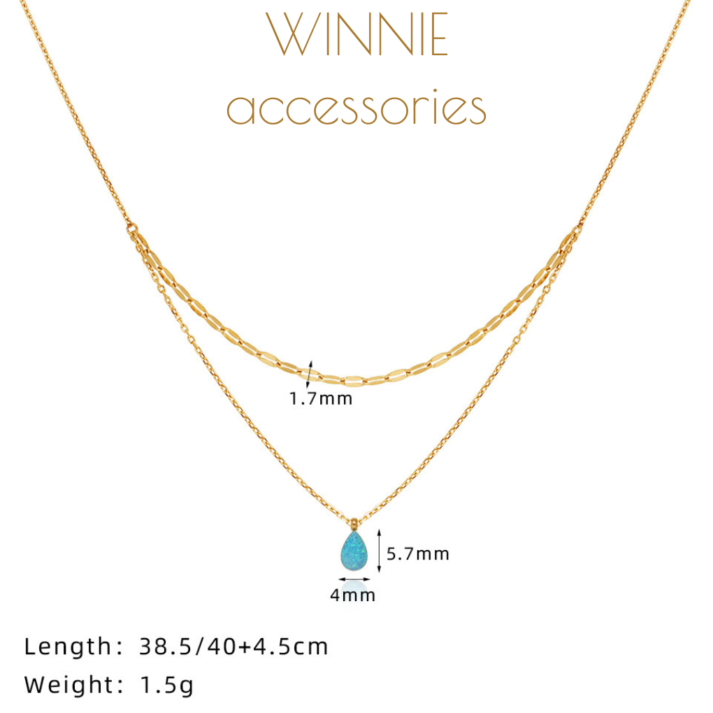 Dây chuyền Titan Layer Blue Opal
