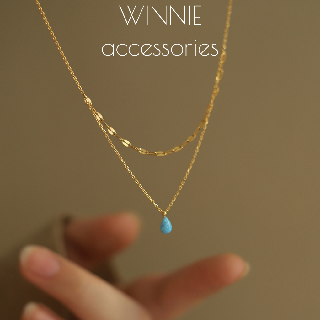 Dây chuyền Titan Layer Blue Opal