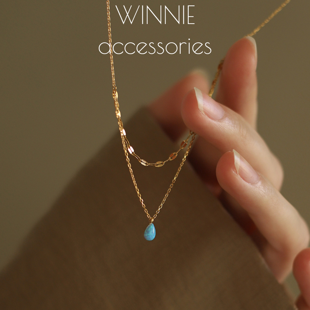 Dây chuyền Titan Layer Blue Opal