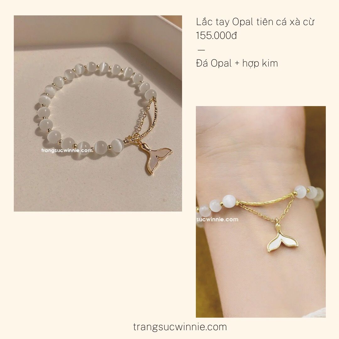Lắc tay Opal tiên cá xà cừ