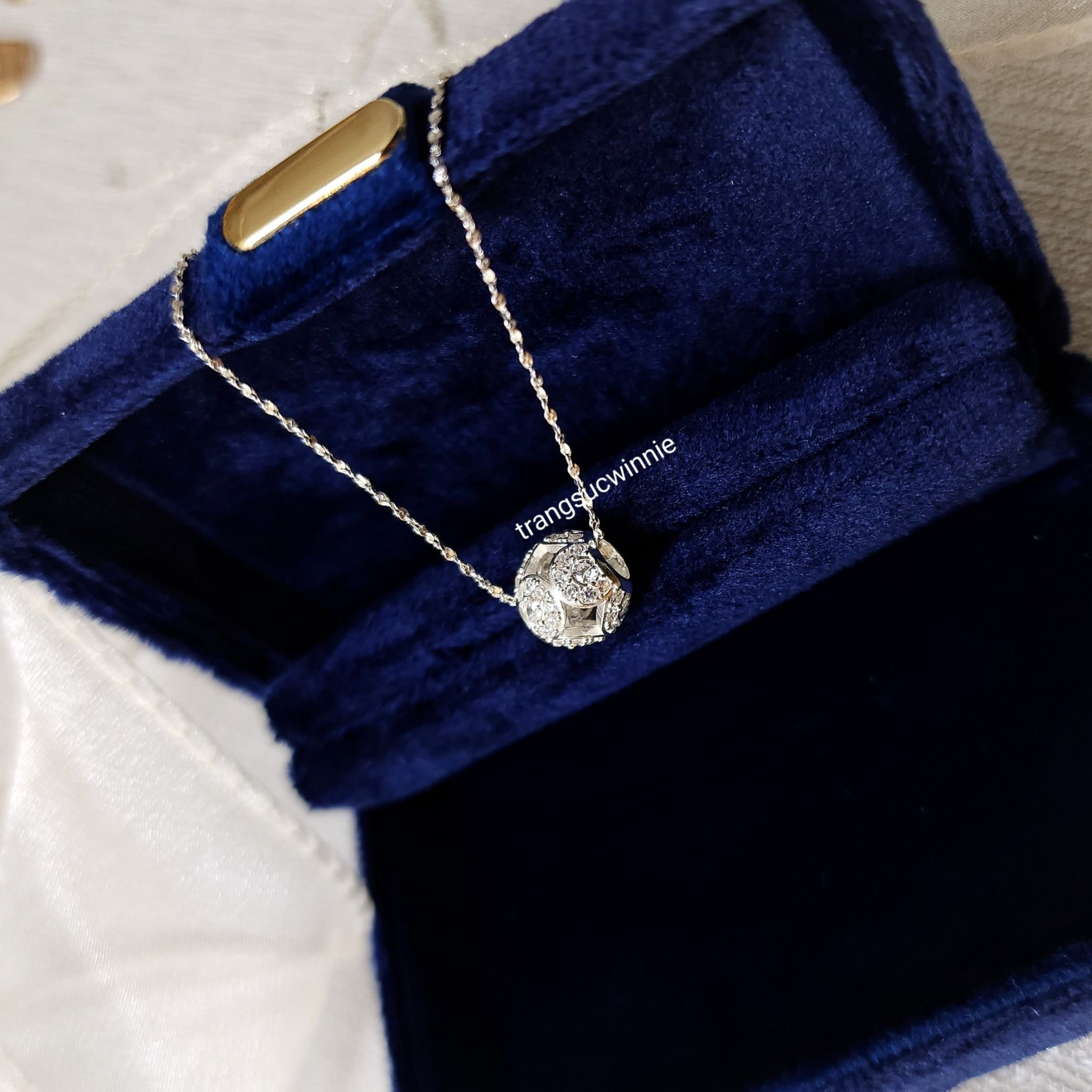 Charm Bạc xỏ tròn đồng xu