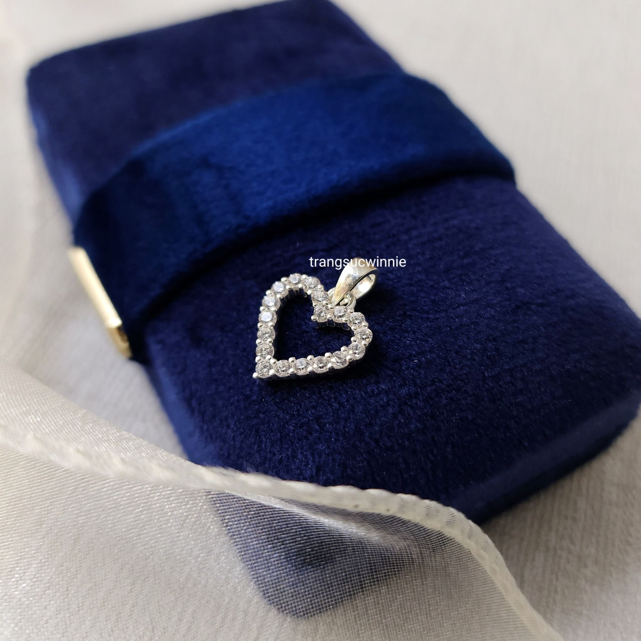 Charm bạc S925 Tim rỗng