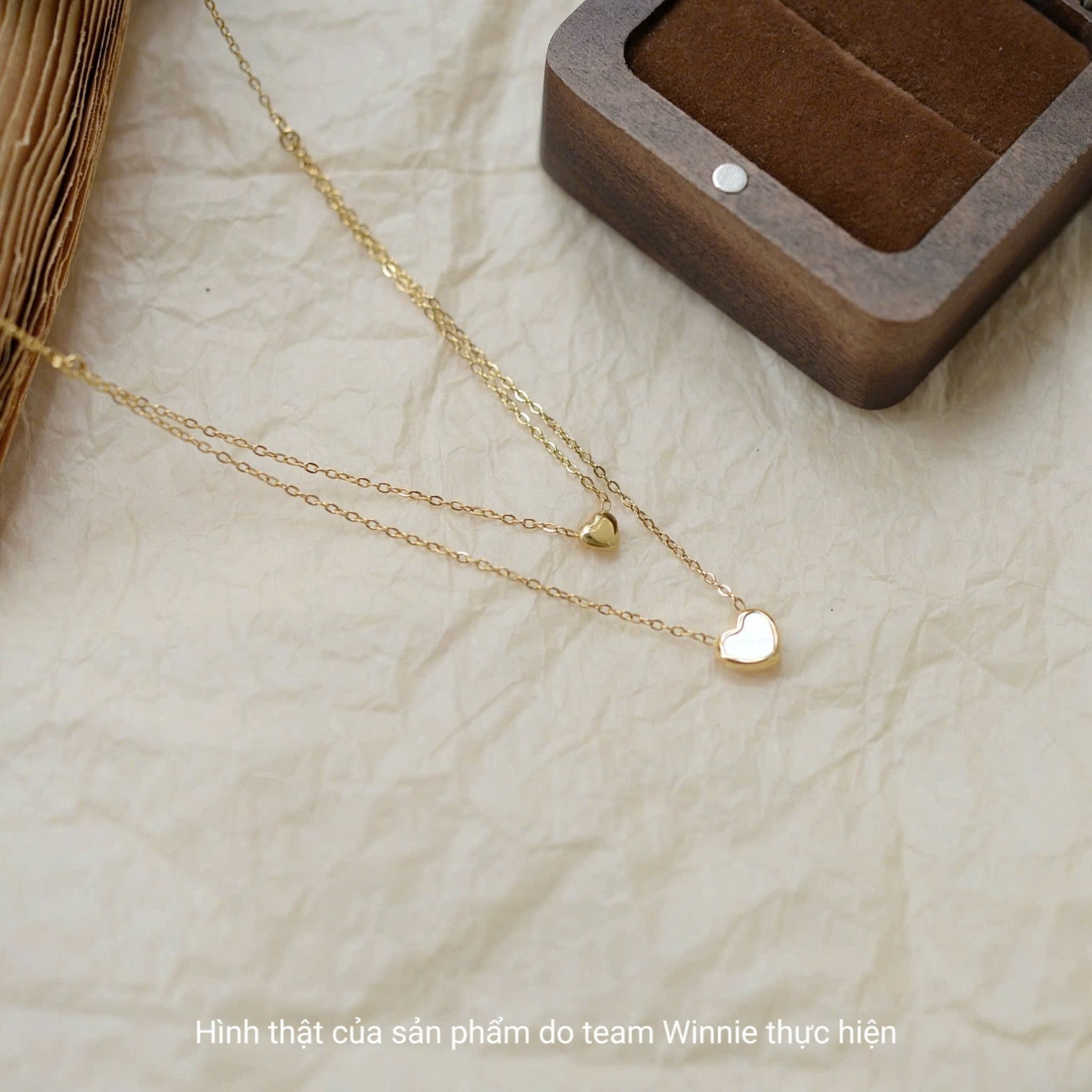 Dây chuyền titan Layer Nacre heart