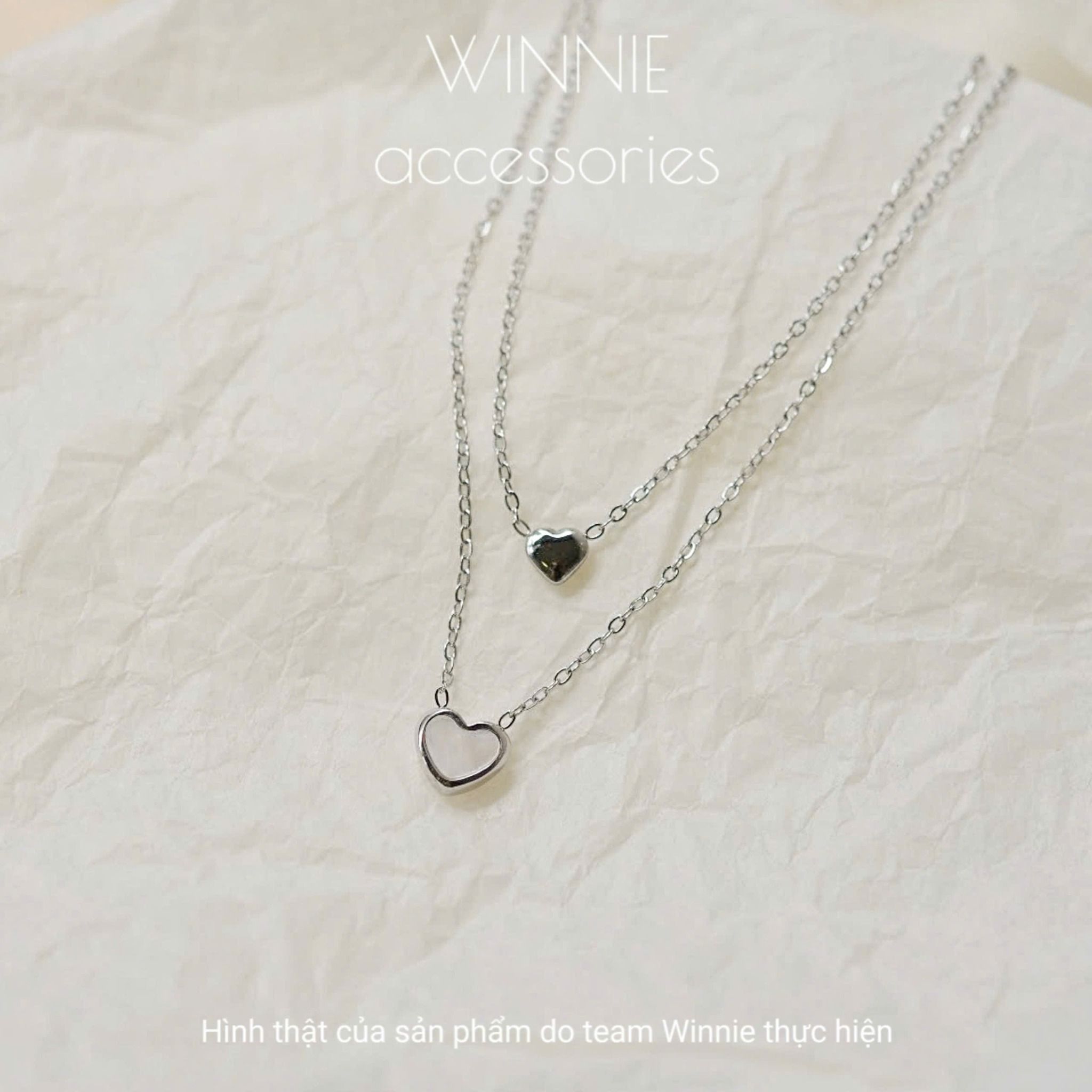 Dây chuyền titan Layer Nacre heart