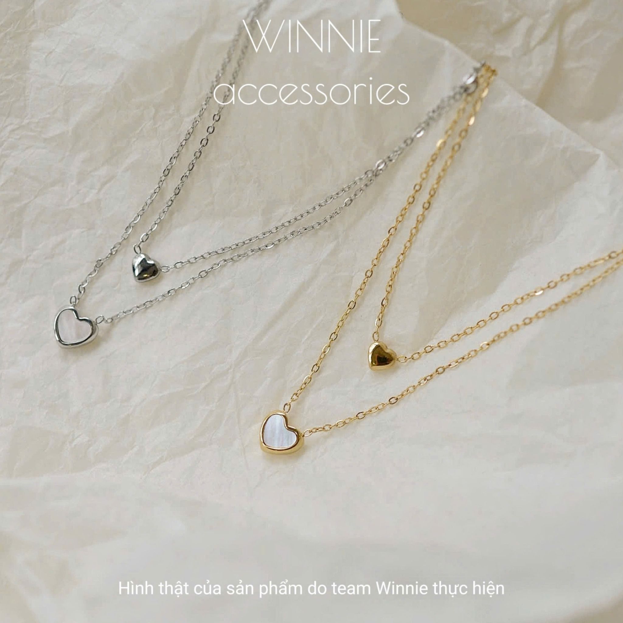 Dây chuyền titan Layer Nacre heart