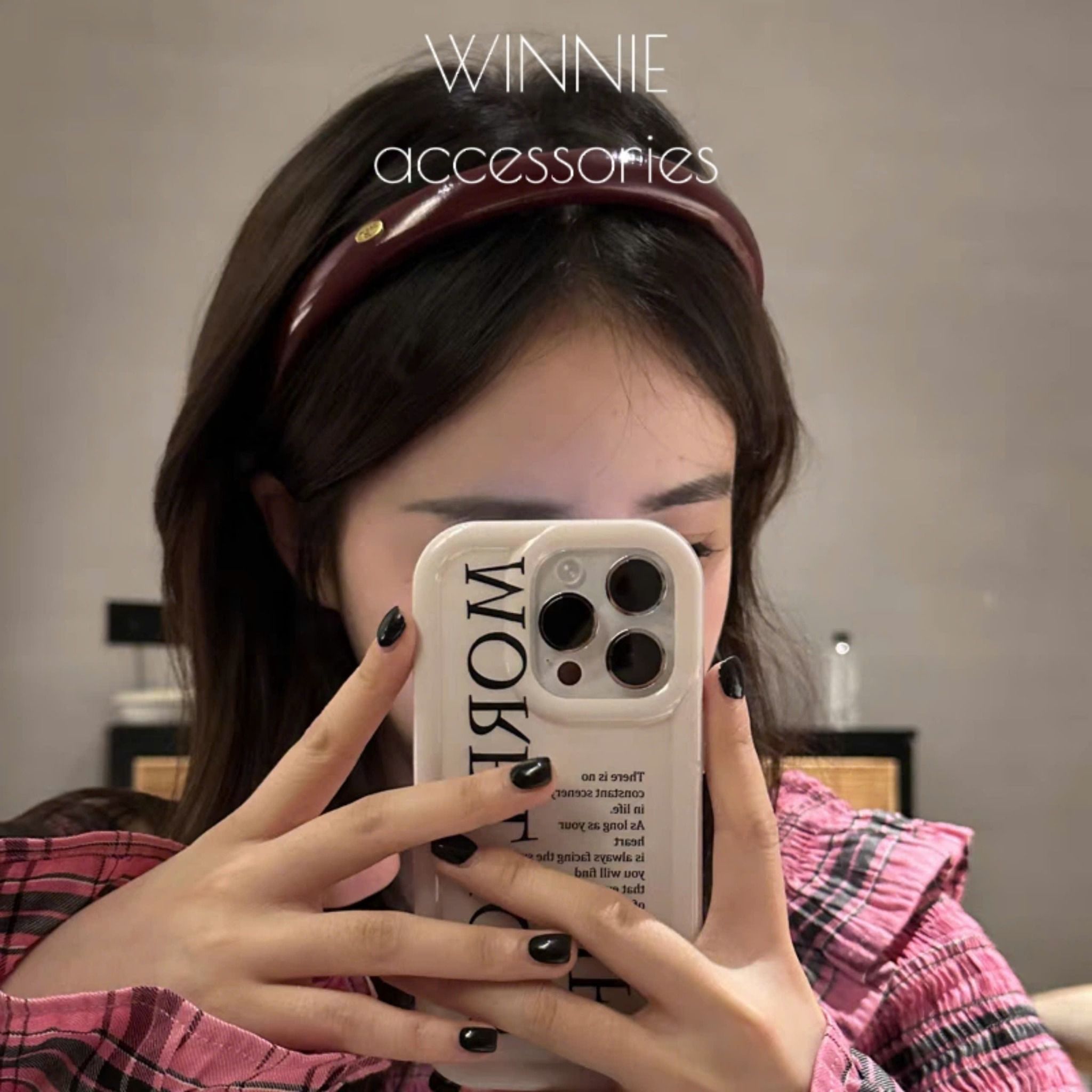 Cài tóc Nơ da đậm