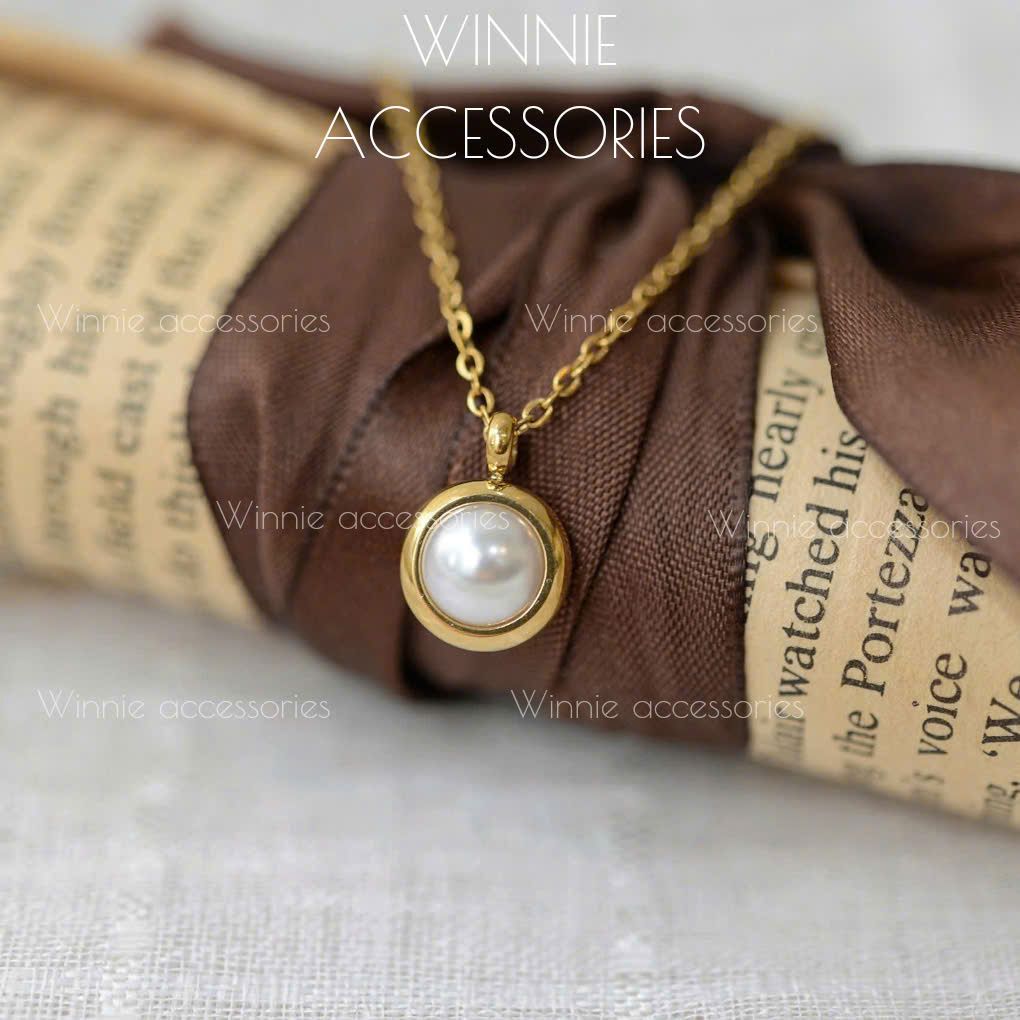 Dây chuyền Titan Pearl circle