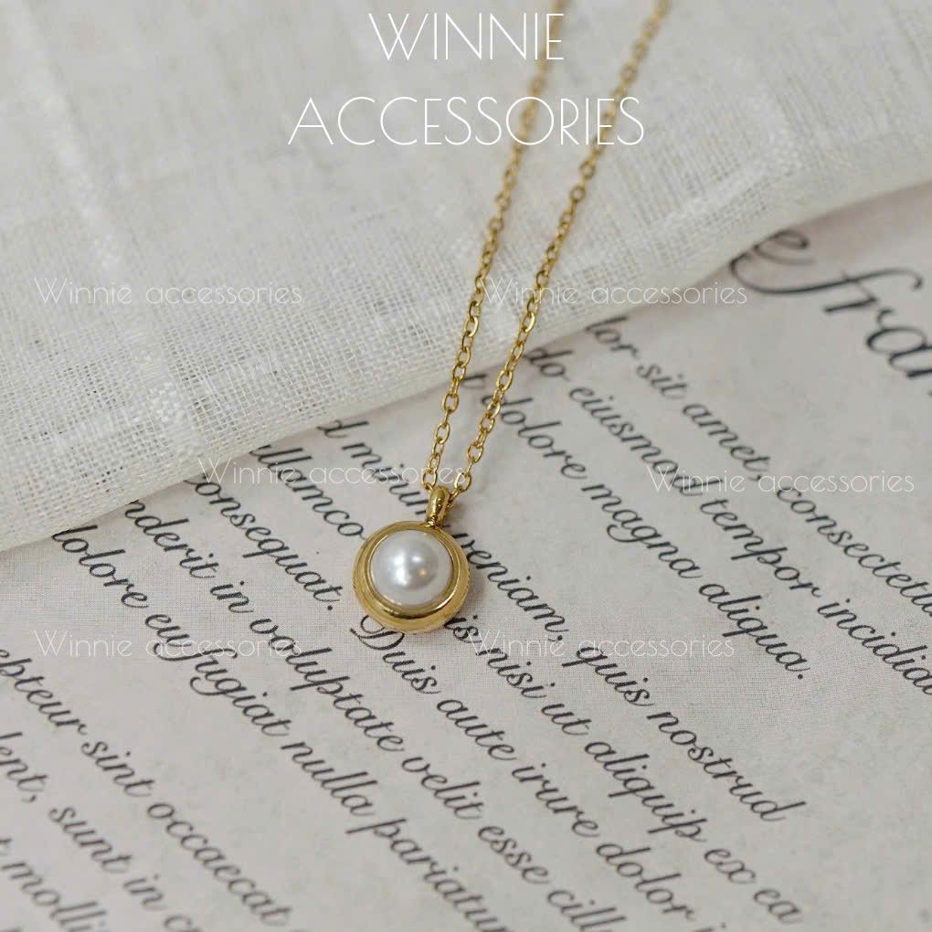 Dây chuyền Titan Pearl circle