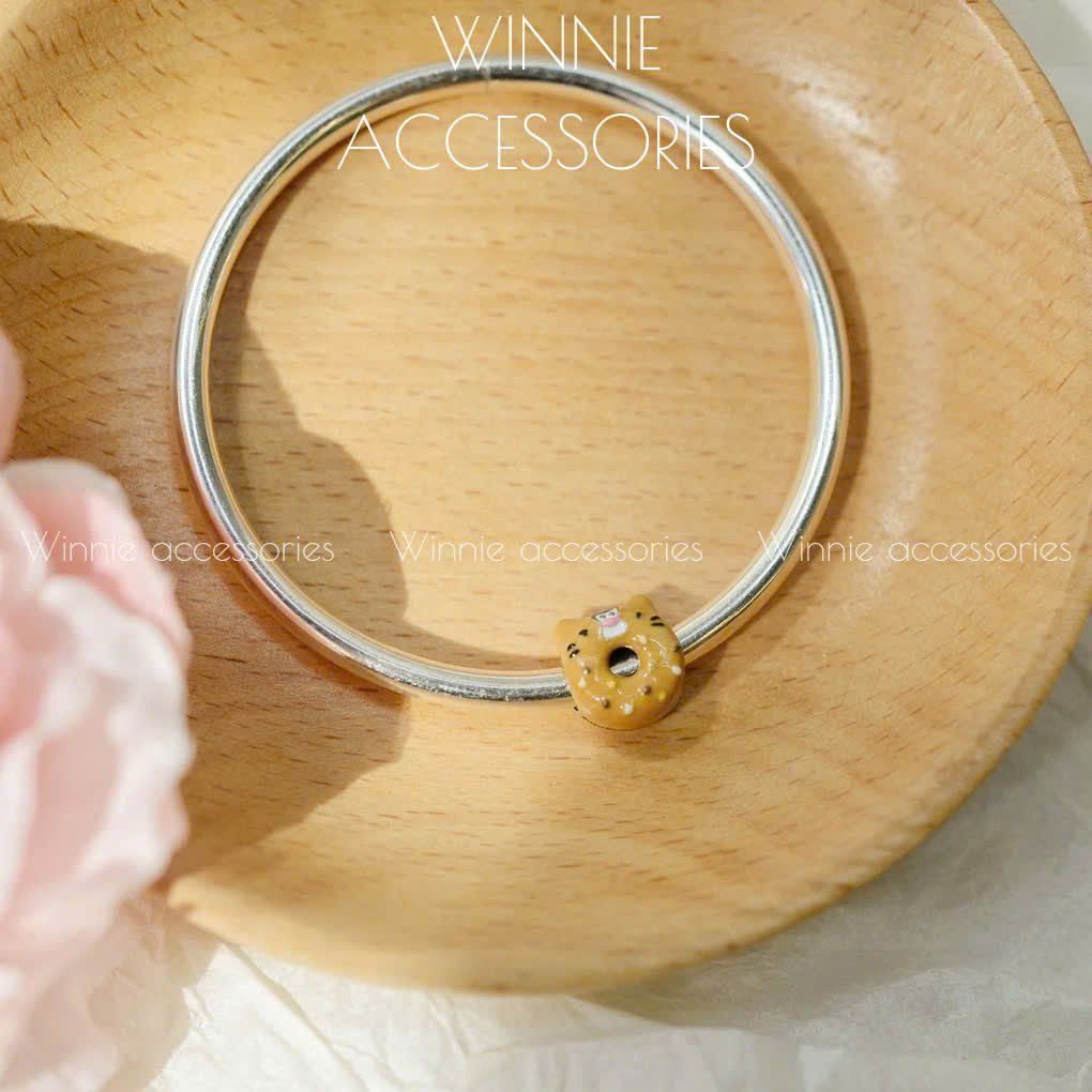 Charm Bạc Donut nâu