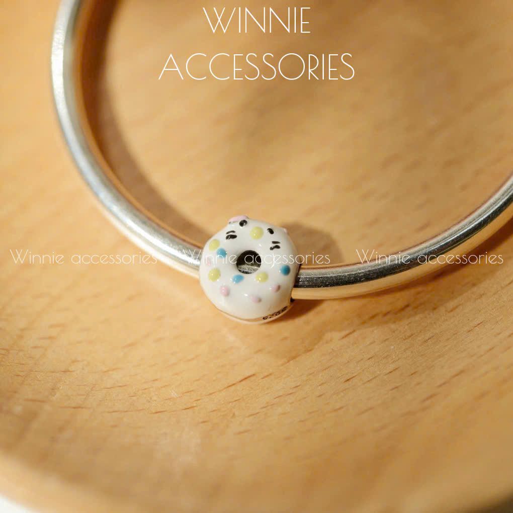 Charm Bạc Donut trắng