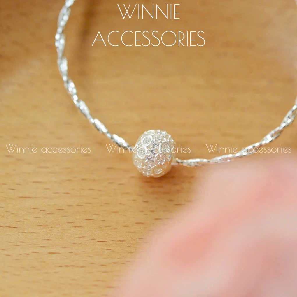 Charm Bạc S925 Xỏ Tròn Hoa Văn