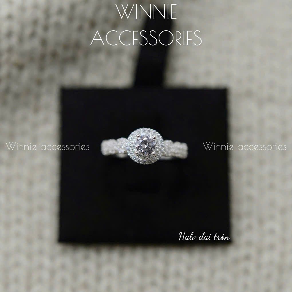 Nhẫn Bạc S925 Halo đai tròn