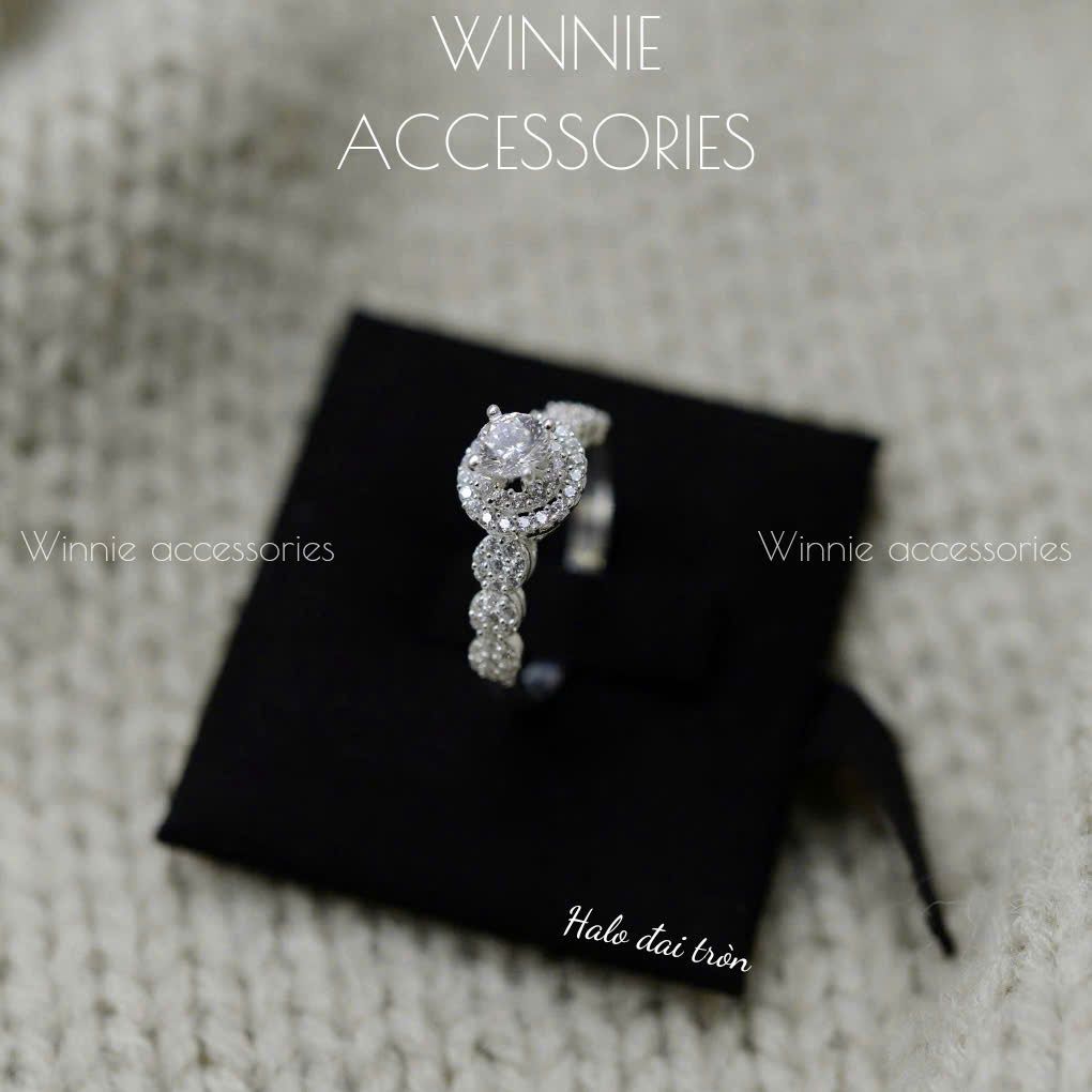 Nhẫn Bạc S925 Halo đai tròn