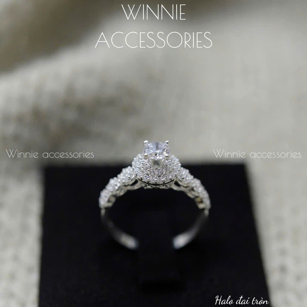 Nhẫn Bạc S925 Halo đai tròn