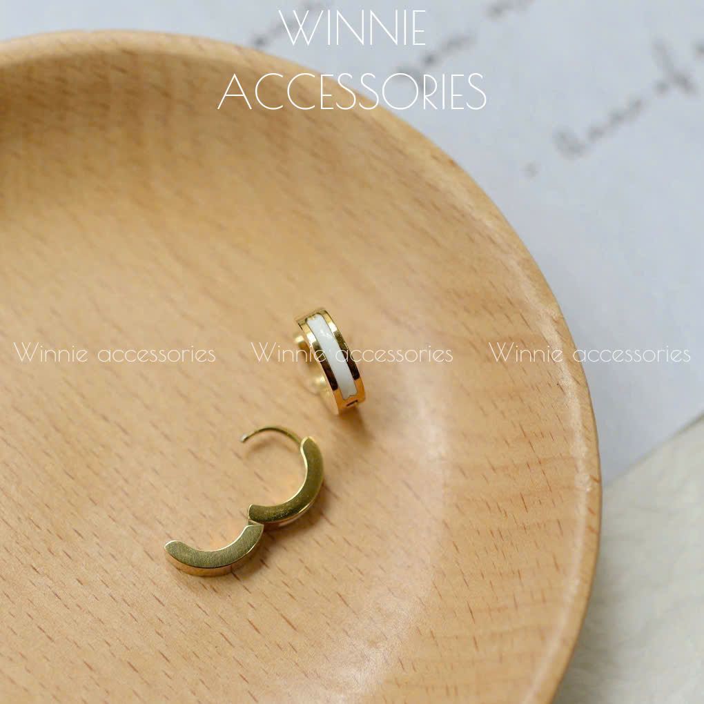 Hoa tai Titan White Basic Hoop