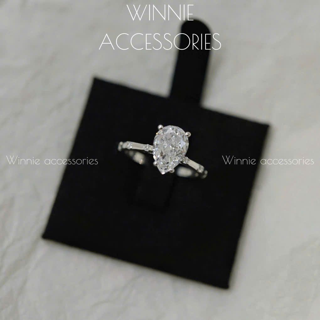 Nhẫn Bạc S925 Đá Nam Phi Drop - White