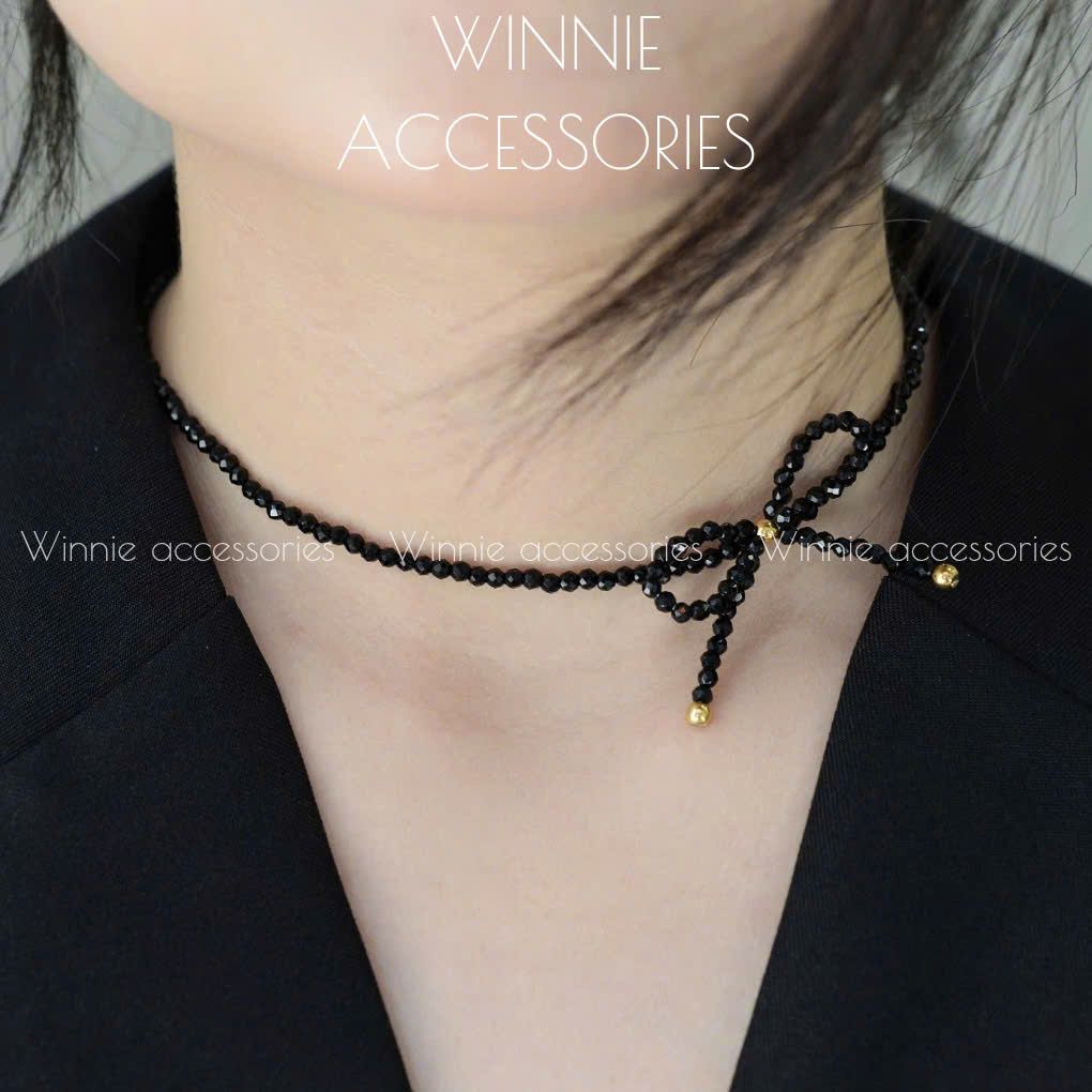 Dây chuyền Titan Choker Spinel Bow