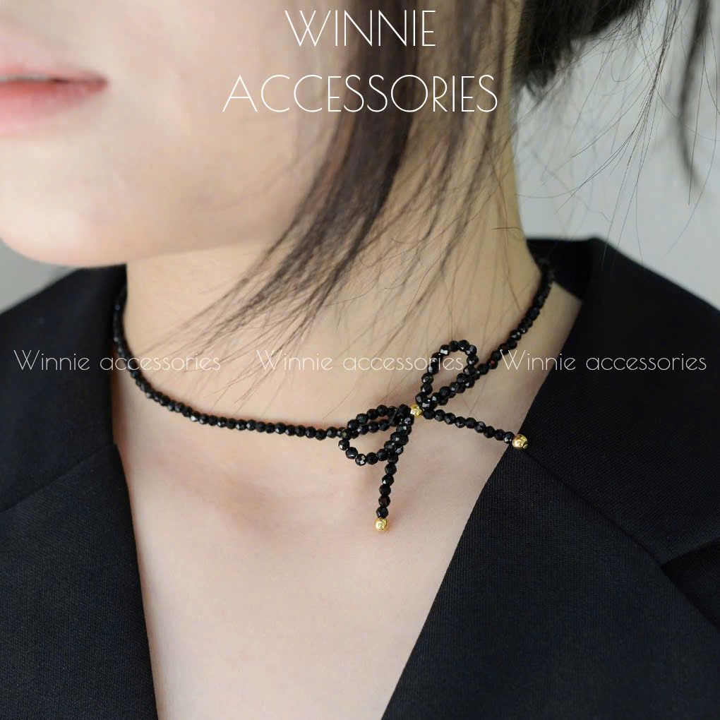 Dây chuyền Titan Choker Spinel Bow