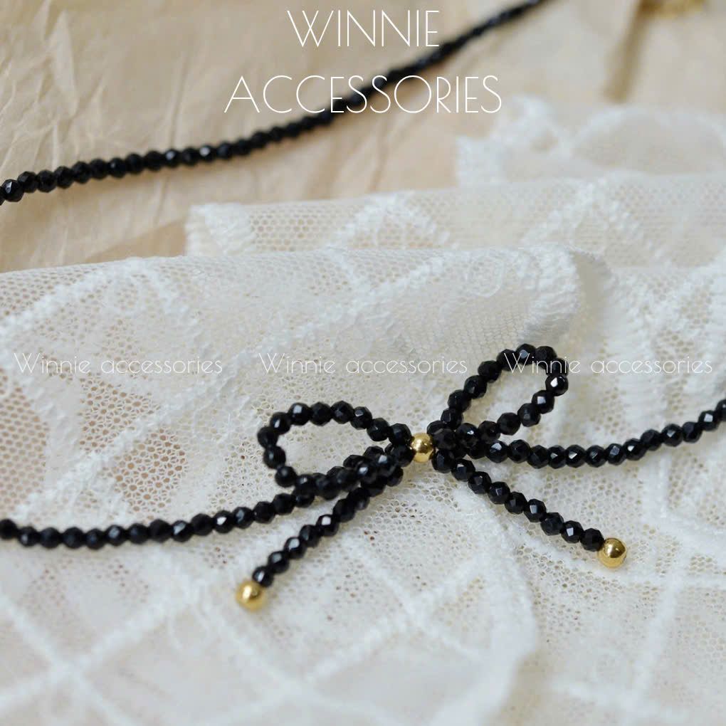 Dây chuyền Titan Choker Spinel Bow
