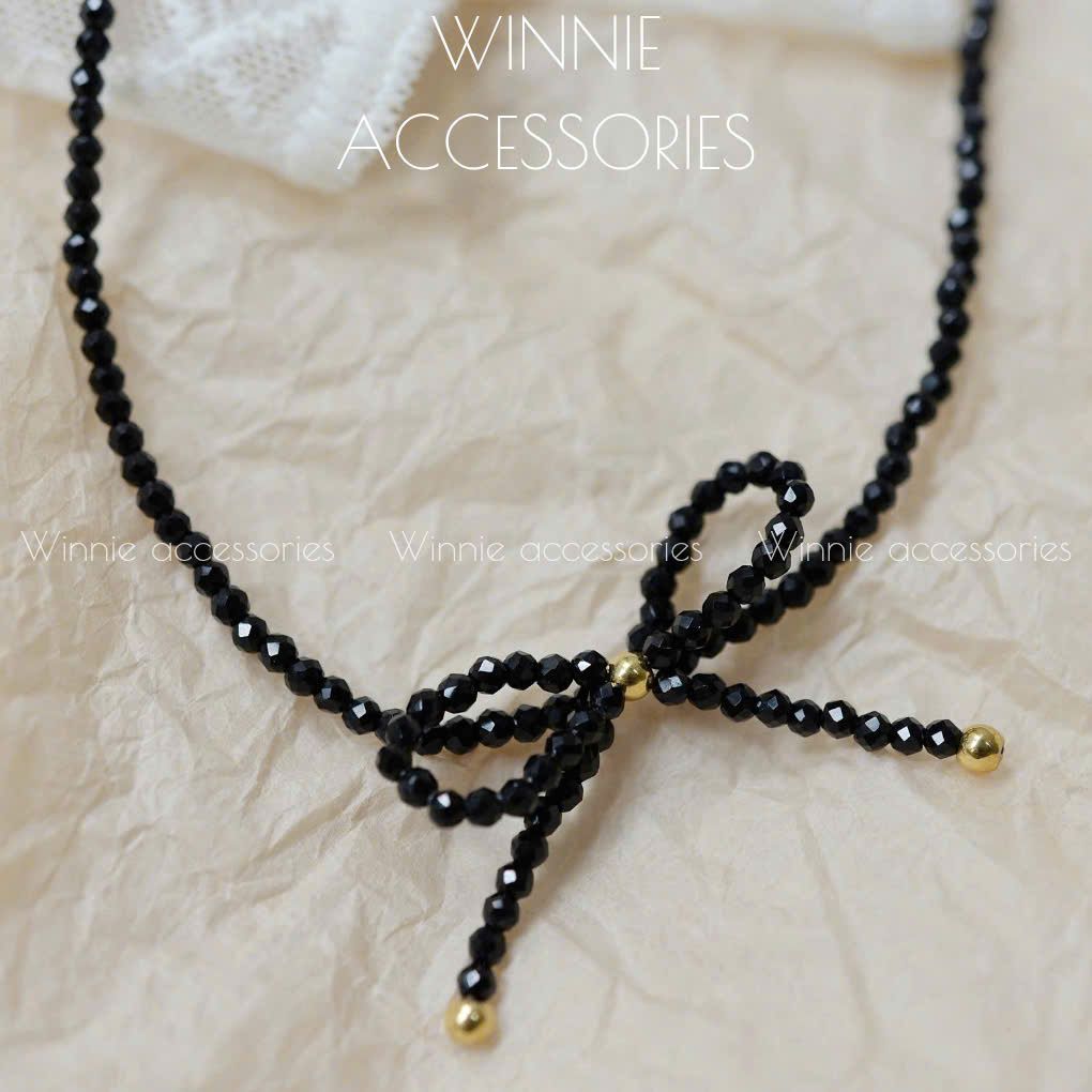 Dây chuyền Titan Choker Spinel Bow