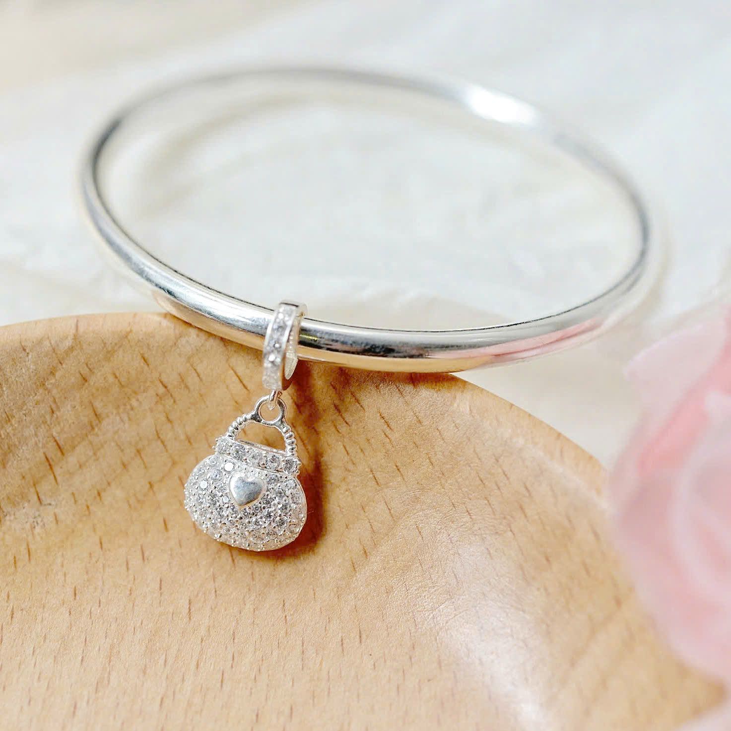 Charm Bạc S925 Túi Tim