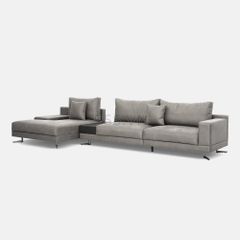 Ghế Sofa Góc L Bọc Da Phong Cách Ý