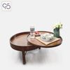 Bàn trà gỗ tròn xoay TURNING TABLE