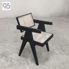 Ghế ăn cafe gỗ mây V LEG PIERRE JEANNERET đen black