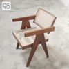 Ghế ăn cafe gỗ mây V LEG PIERRE JEANNERET nâu walnut